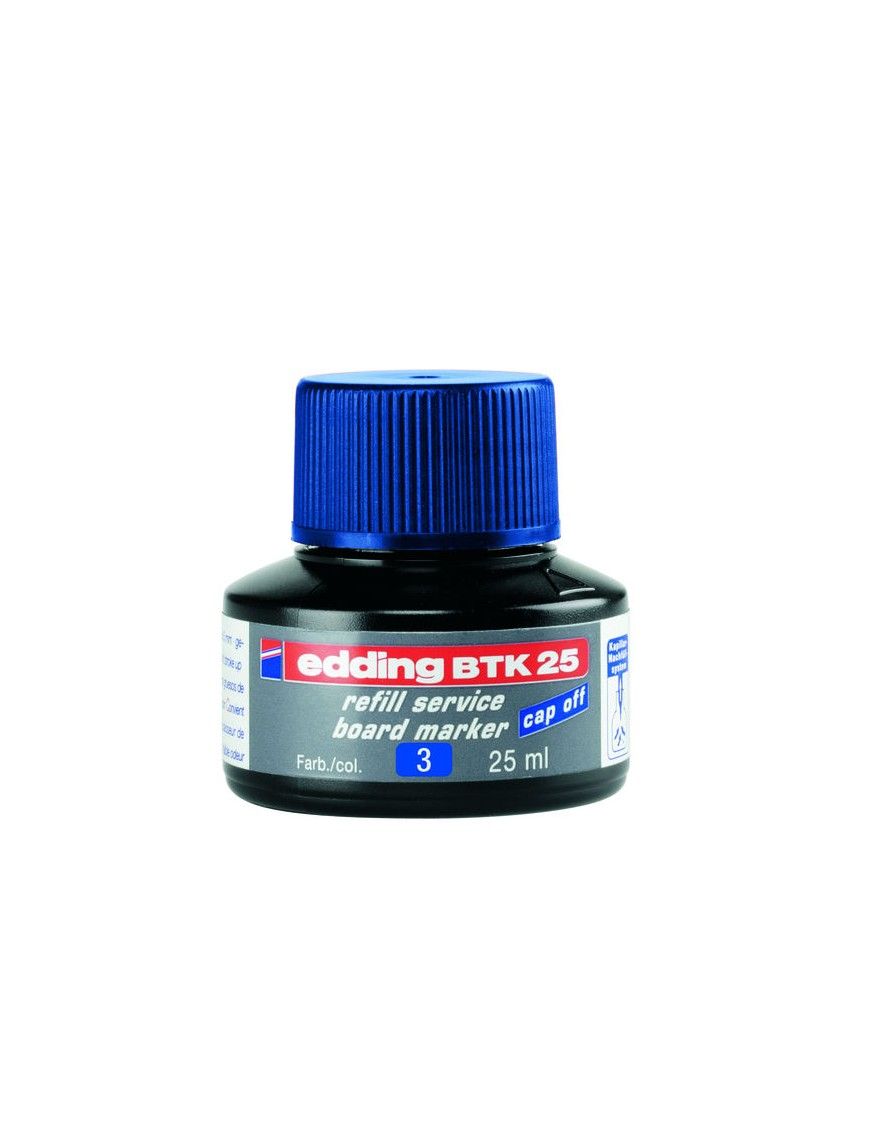 BOTE DE TINTA EDDING T-25 AZUL. 25 ML.