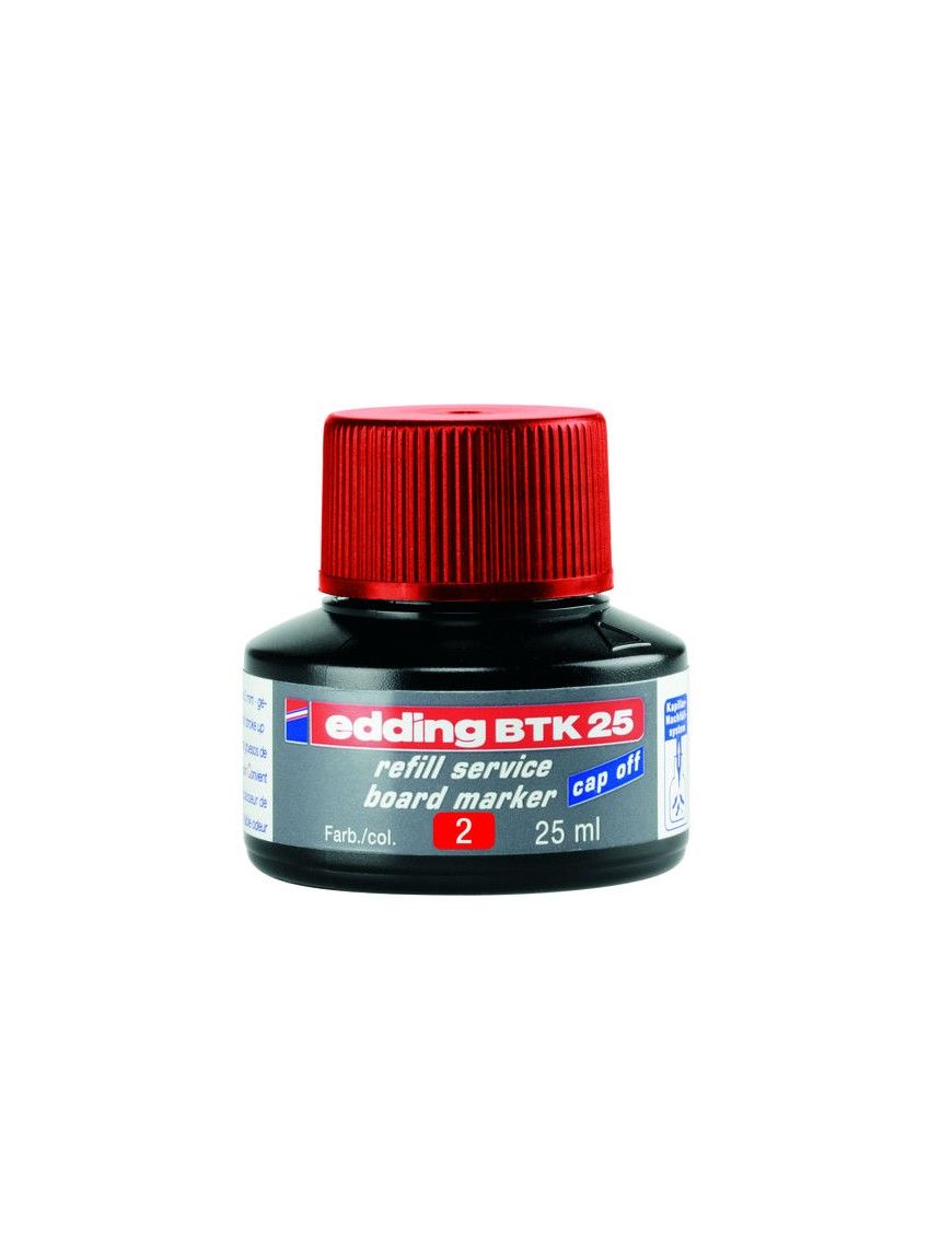 BOTE DE TINTA EDDING T-25 ROJA. 25 ML.