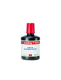 FRASCO DE TINTA EDDING T-100 ROJA 100 ML.