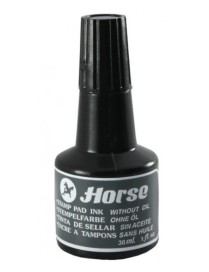 BOTE DE 30 CC. DE TINTA NEGRO PARA TAMPON HORSE