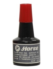 BOTE DE 30 CC. DE TINTA ROJA PARA TAMPON HORSE