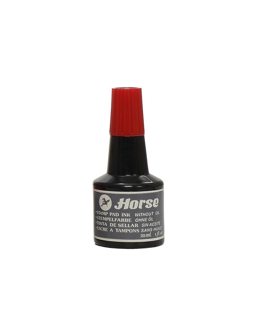BOTE DE 30 CC. DE TINTA ROJA PARA TAMPON HORSE