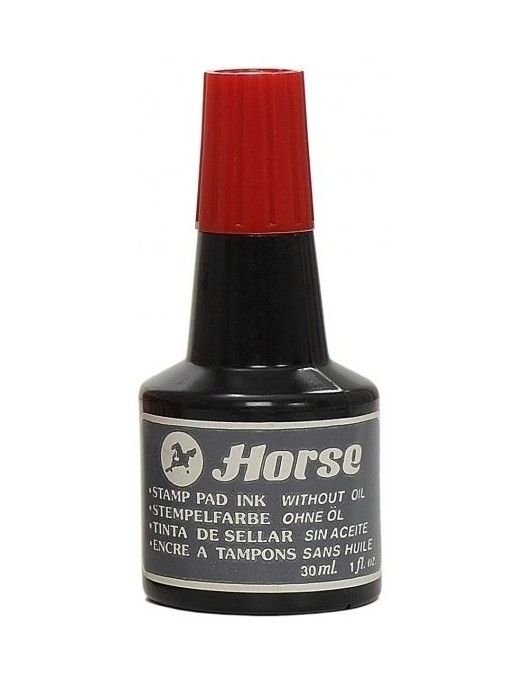 BOTE DE 30 CC. DE TINTA ROJA PARA TAMPON HORSE