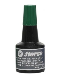 BOTE DE 30 CC. DE TINTA VERDE PARA TAMPON HORSE