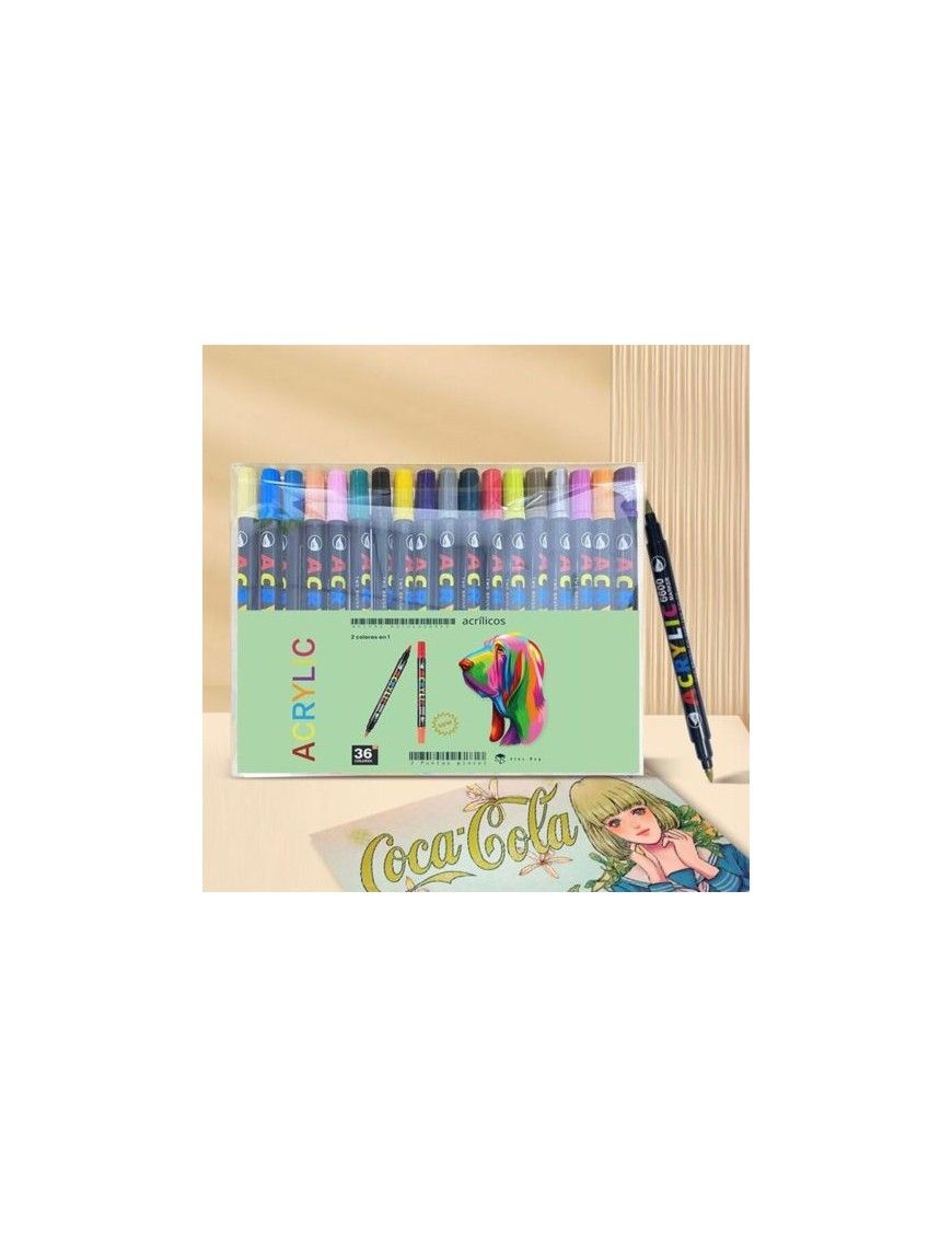 ESTUCHE 36 ROTULADORES 2 COLORES