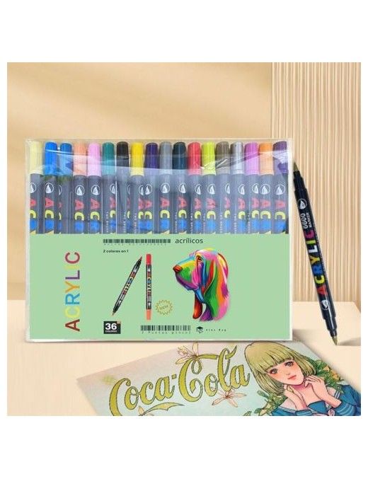 ESTUCHE 36 ROTULADORES 2 COLORES