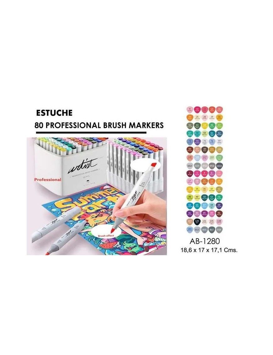 CANVAS LUXE PROFESSIONAL BRUSH MARKER 80 COLORES