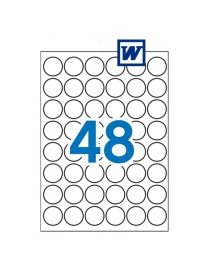 CAJA 25 HOJAS ETIQUETAS 30 MM. DIAMETRO APLI 13882