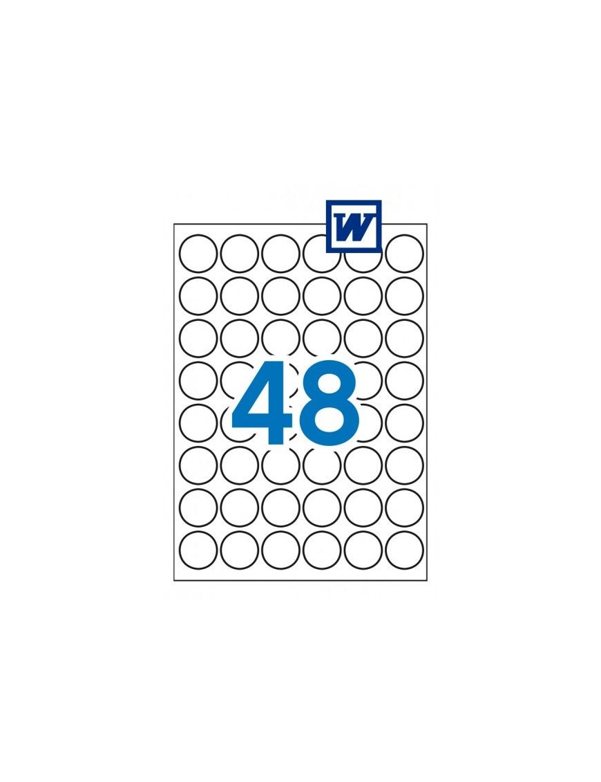 CAJA 25 HOJAS ETIQUETAS 30 MM. DIAMETRO APLI 13882