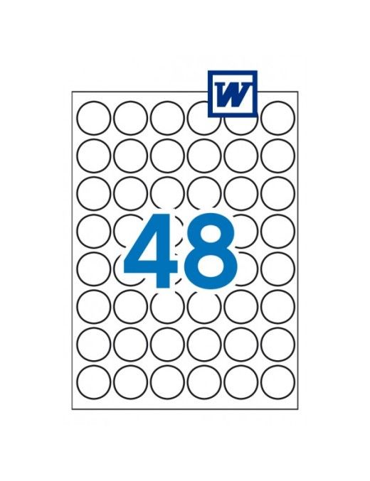 CAJA 25 HOJAS ETIQUETAS 30 MM. DIAMETRO APLI 13882