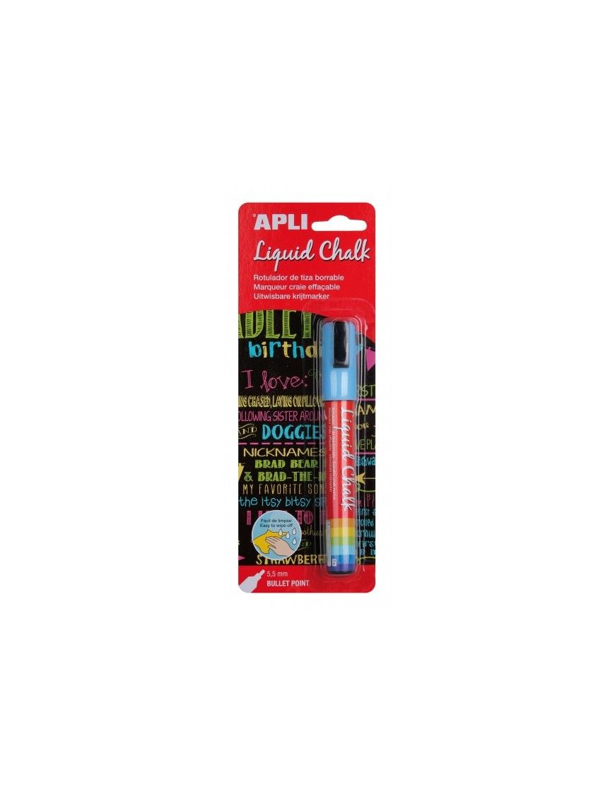 ROTULADOR DE TIZA LIQUID CHALK AZUL APLI