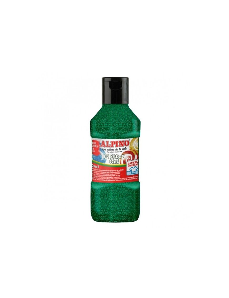 ALPINO GLITTER GEL VERDE 250 ML.