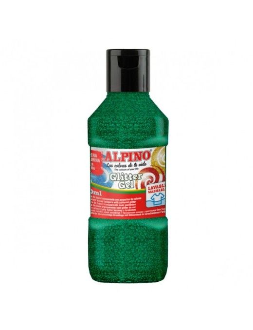 ALPINO GLITTER GEL VERDE 250 ML.