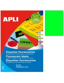 APLI ETIQUETA FLUORESCENTE VERDE 210X297