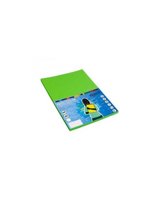 PAPEL 80G A4 100H VERDE BILLAR FABRISA