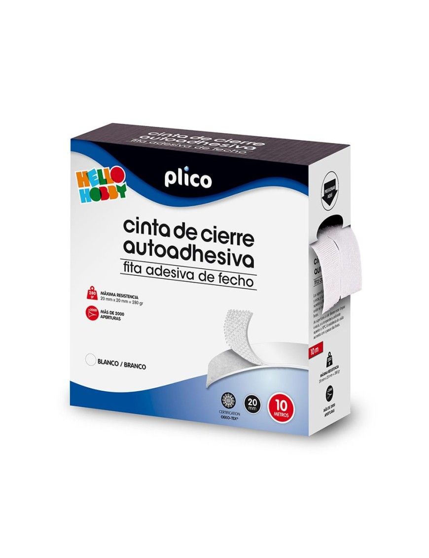 VELCRO DE 10 M X 2 CM BLANCO PLICO
