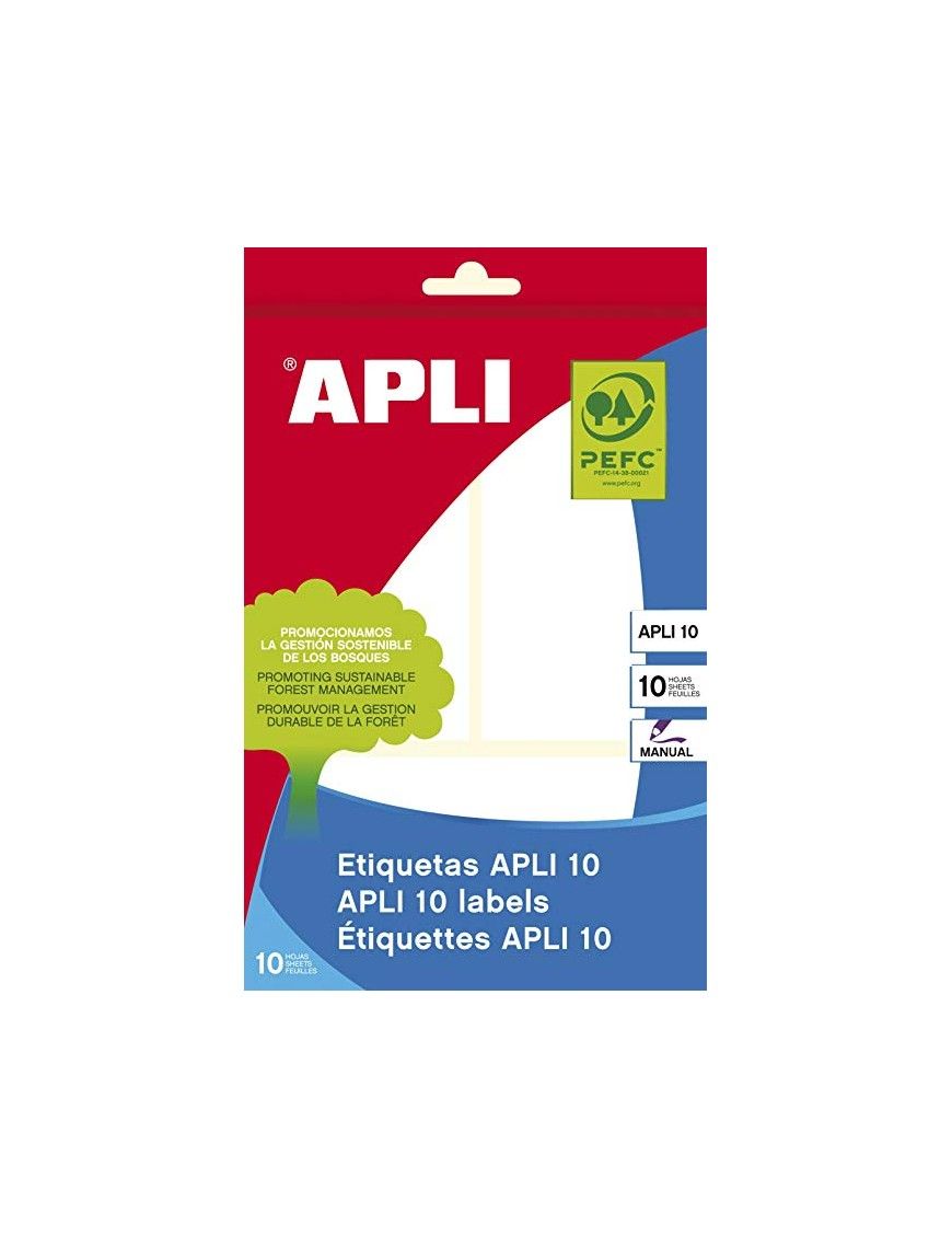 ETIQUETA APLI 10 HOJAS 53X100 MM. MODELO 1660