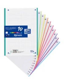 RECAMBIO 160 HOJAS OXFORD MULTICOLOR A4 5X5