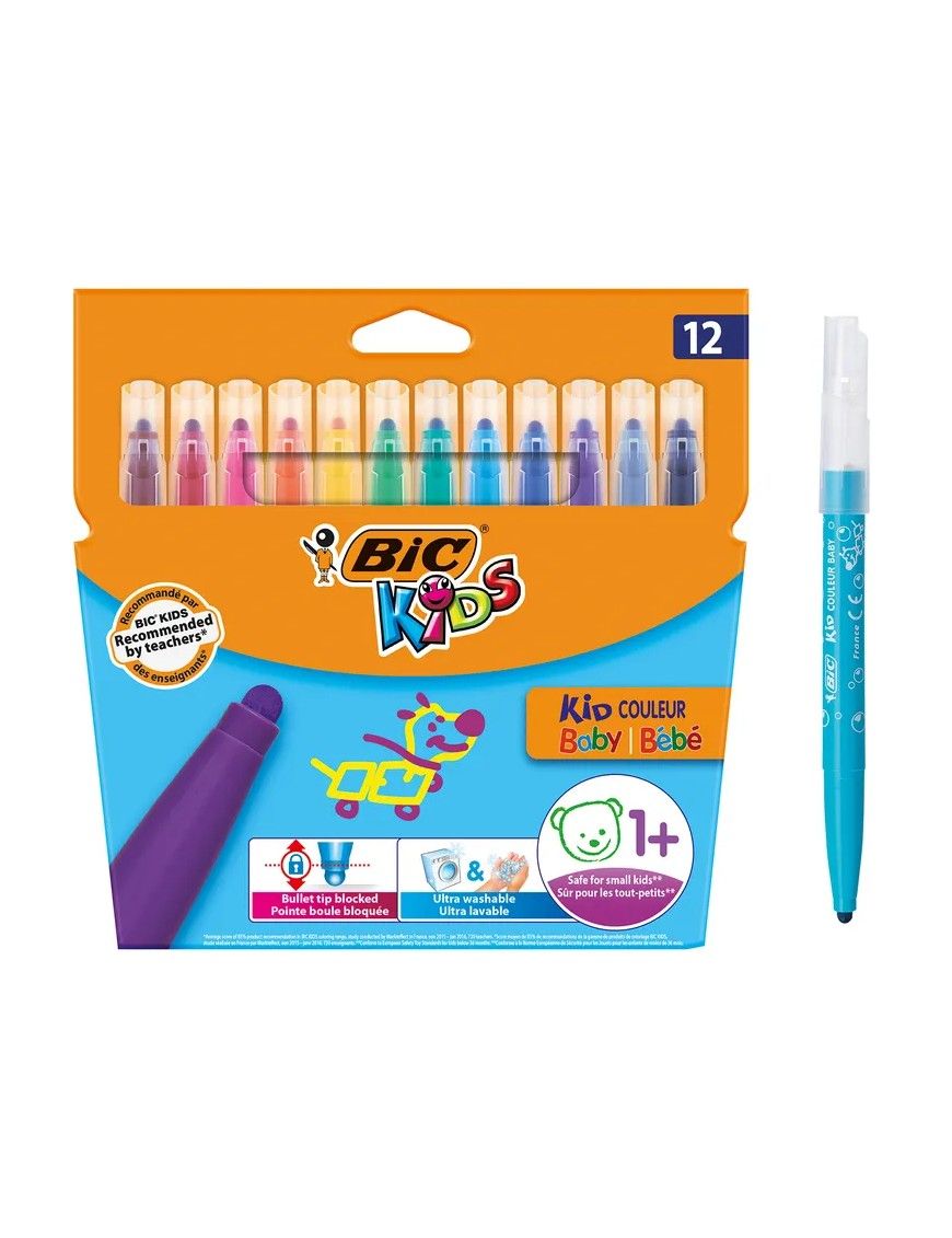 ROTULADOR BIK KIDS BABY 12UDS PUNTA GRUESA
