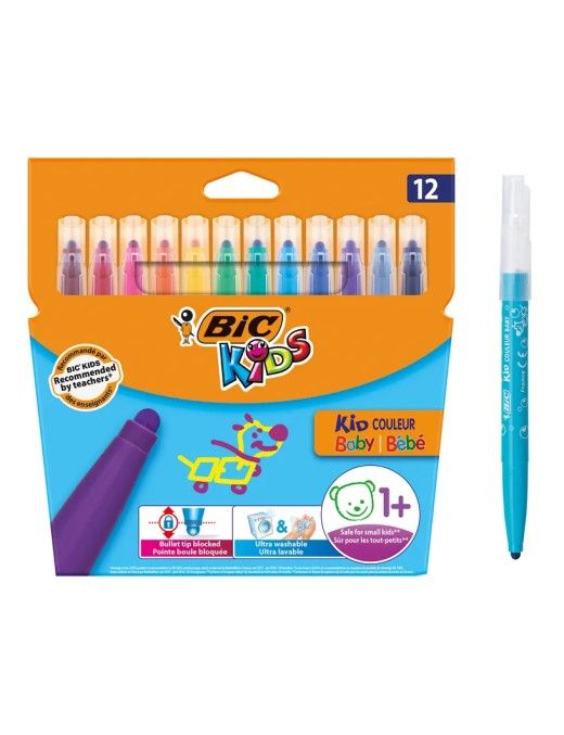 ROTULADOR BIK KIDS BABY 12UDS PUNTA GRUESA