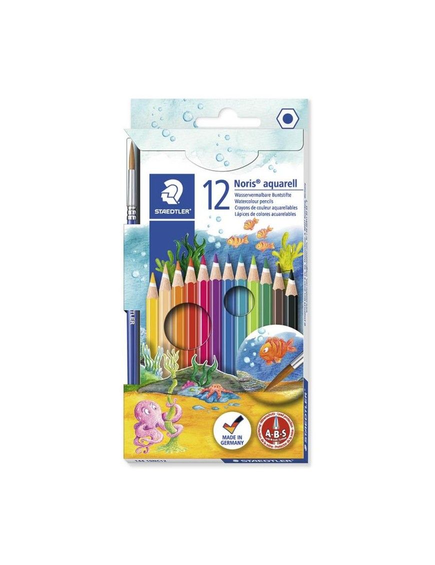 ESTUCHE 12 LAPICEROS NORIS CLUB AQUARELL + PINCEL