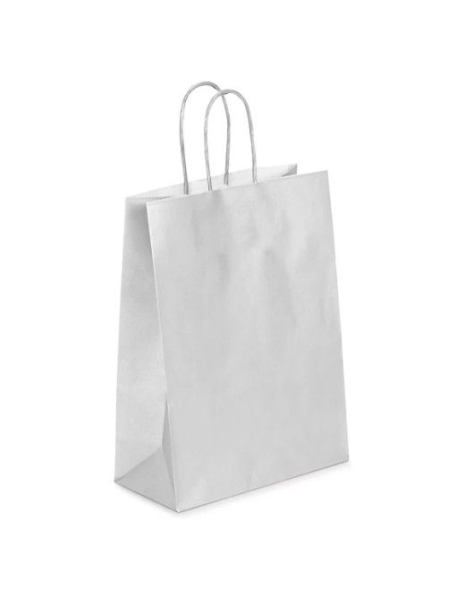 BOLSA KRAFT PLATA "S" 24+10x32