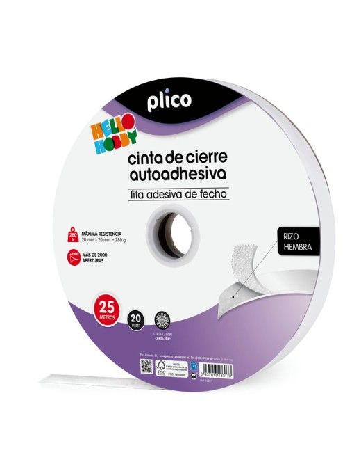 VELCRO PLICO 25 M BLANCO RIZO HEMBRA