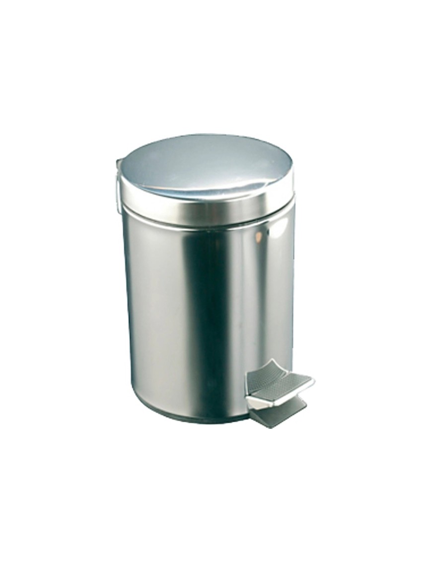 PAPELERA CON PEDAL ACERO INOX. 20 L.