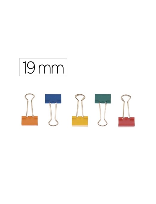 PINZA ABATIBLE COLORES 19 MM CAJA 10 UNID.
