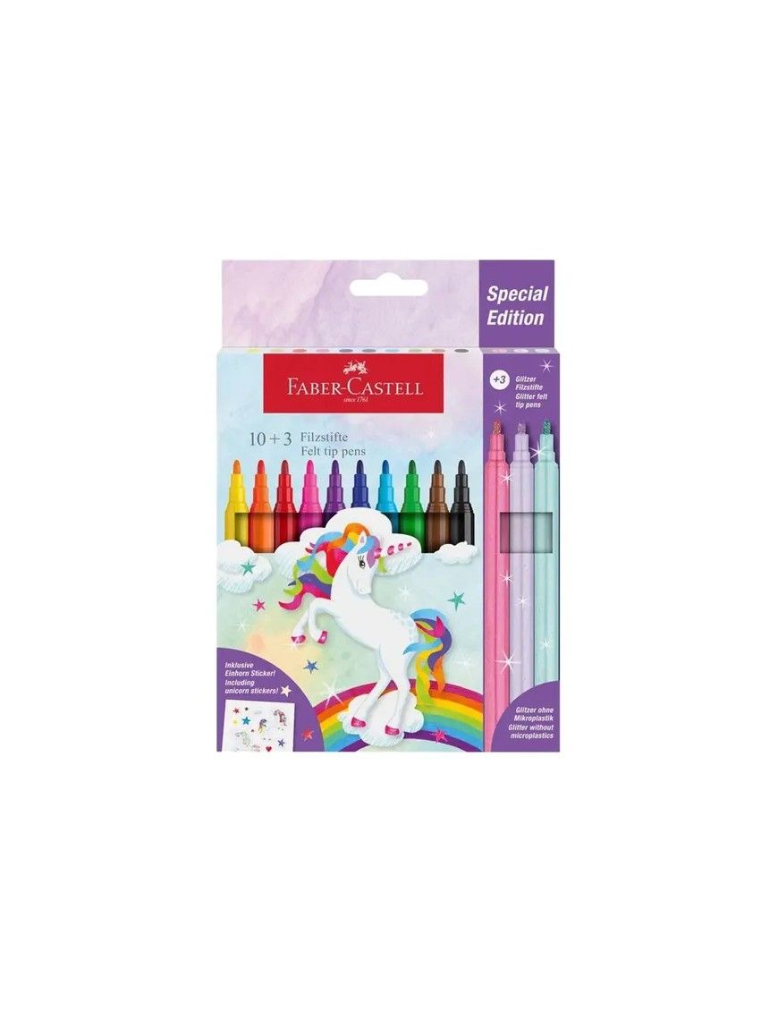 EST CARTON ROTULADOR FABER UNICORNIOS 10+3