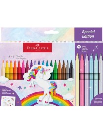EST CARTON ROTULADOR FABER UNICORNIOS 18+6