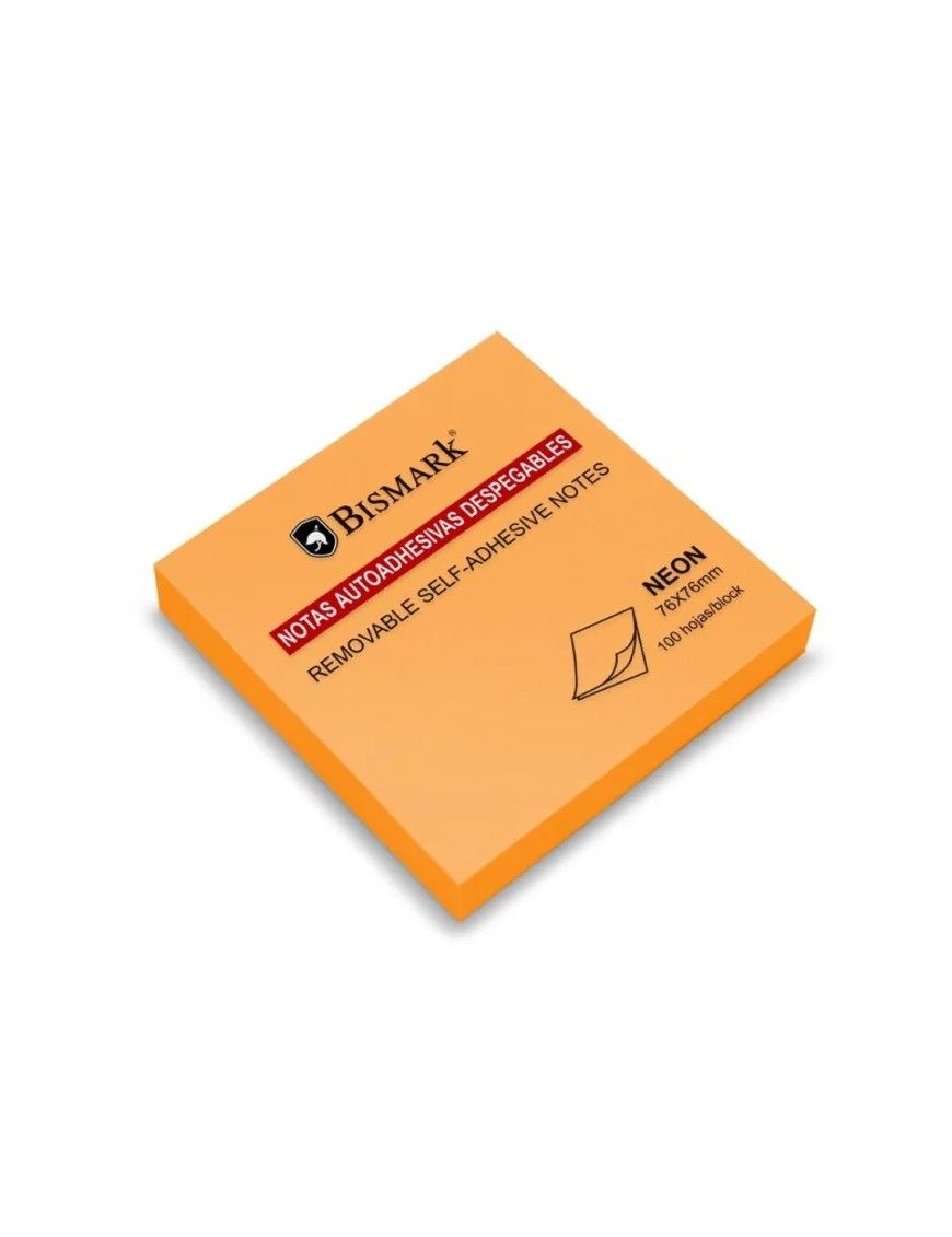 TACO ADHESIVO NEON 76X76 MM. 80 H. NARANJA