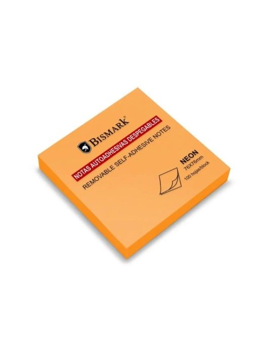 TACO ADHESIVO NEON 76X76 MM. 80 H. NARANJA