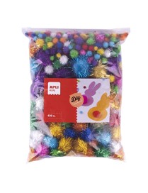 POMPON BRILLANTE SURTIDO 400 UNID