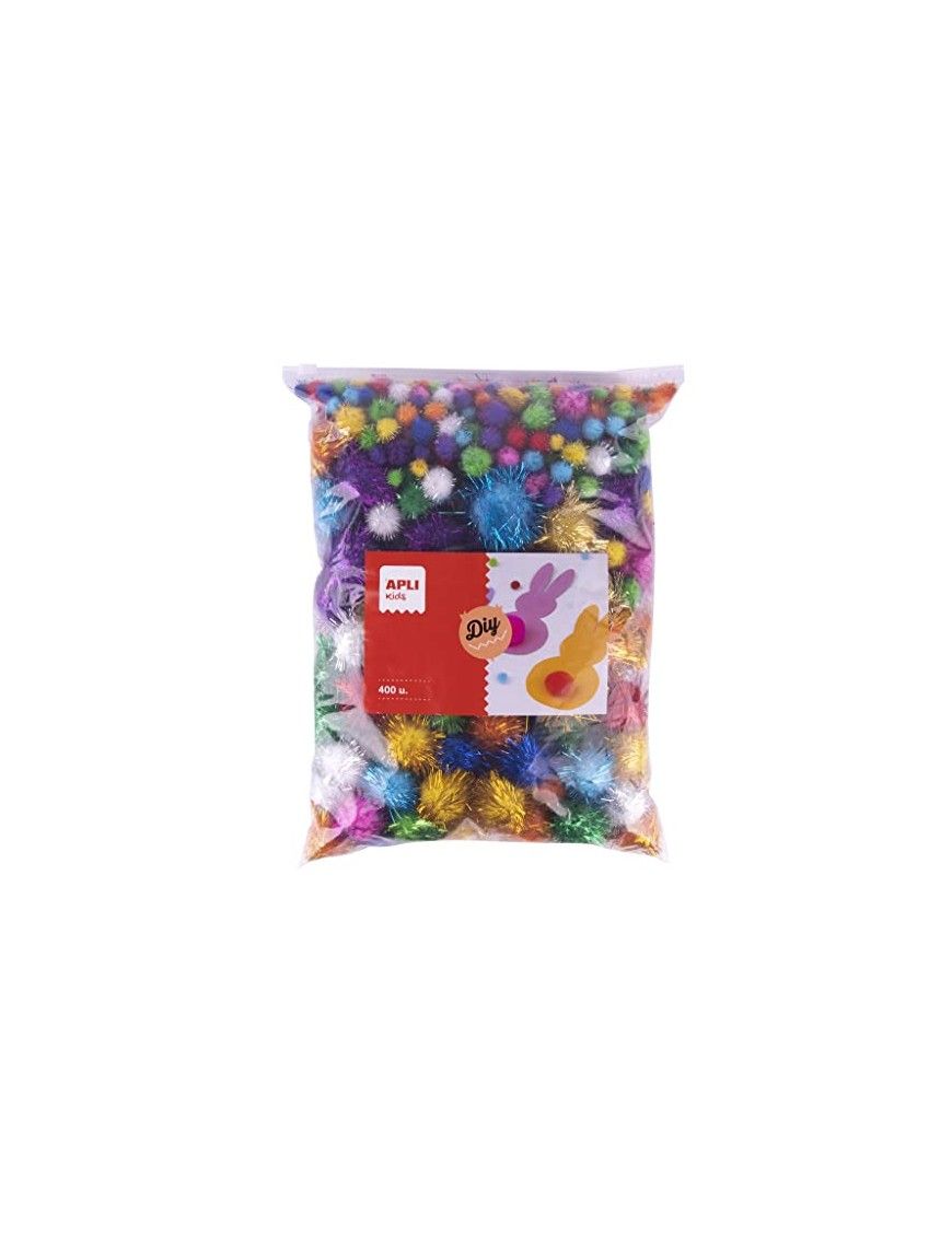 POMPON BRILLANTE SURTIDO 400 UNID