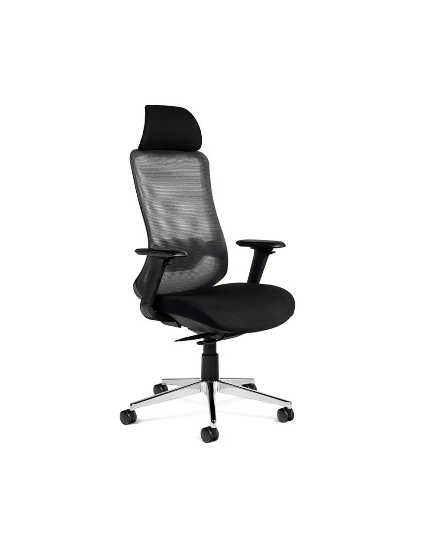SILLA DE ROCADA CON RESPALDO MALLA MOD 933 NEGRO