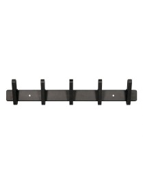 PERCHERO PARED METALICO 5 COLG. NEGRO