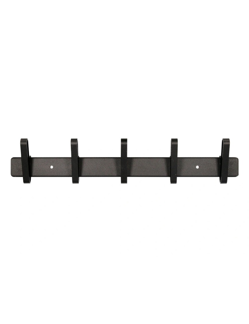 PERCHERO PARED METALICO 5 COLG. NEGRO