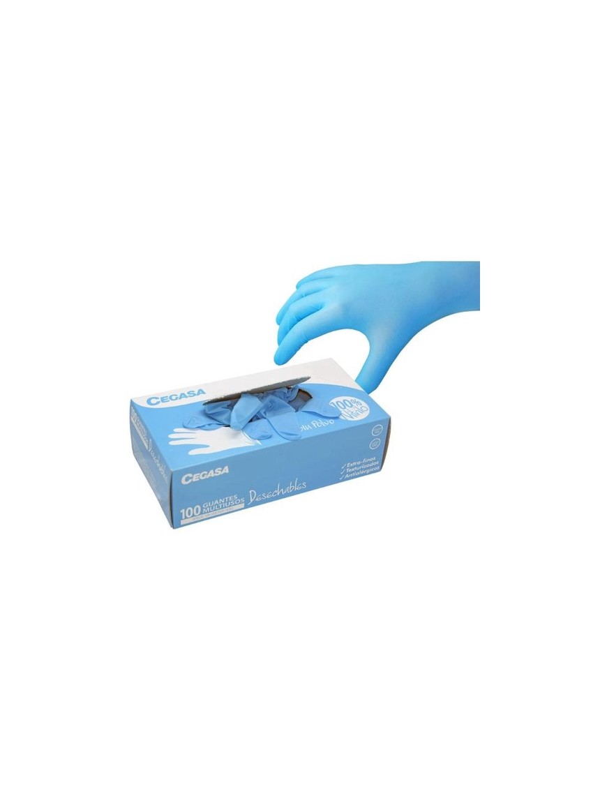 CAJA DE 100 GUANTES 100%NITRILO MULTIUSO TG CEGASA