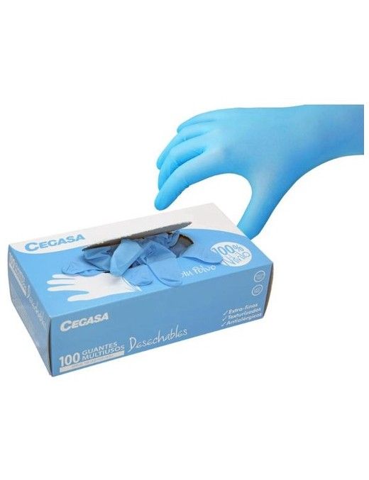 CAJA DE 100 GUANTES 100%NITRILO MULTIUSO TG CEGASA