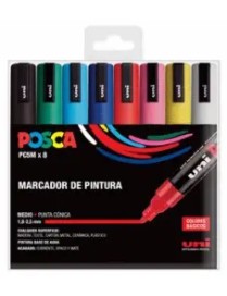 ESTUCHE POSCA SURTIDO BASICO PC-5 8UDS