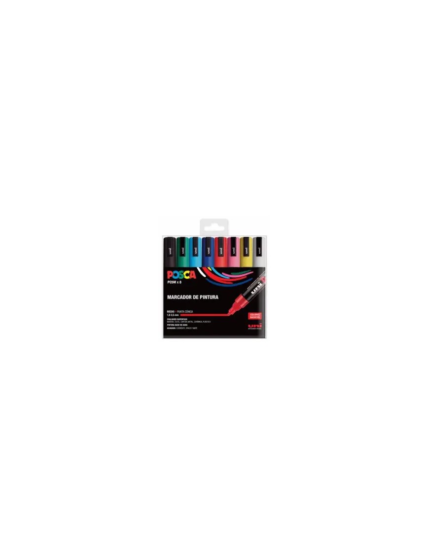 ESTUCHE POSCA SURTIDO BASICO PC-5 8UDS