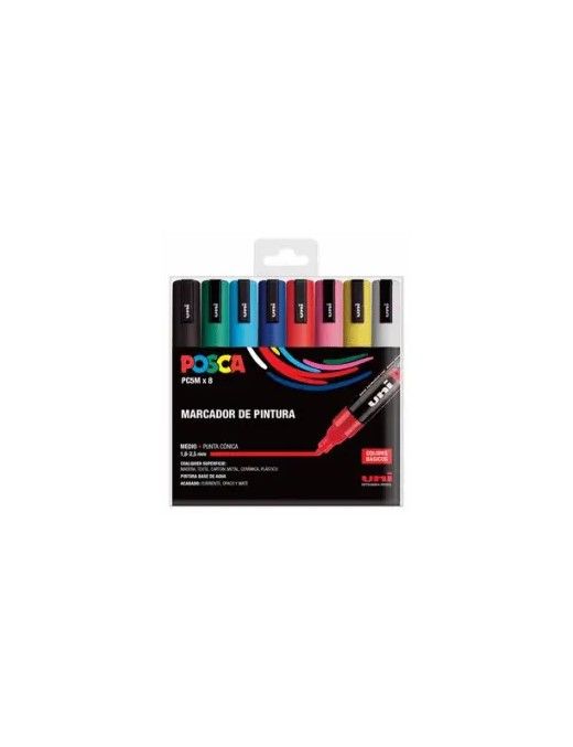 ESTUCHE POSCA SURTIDO BASICO PC-5 8UDS