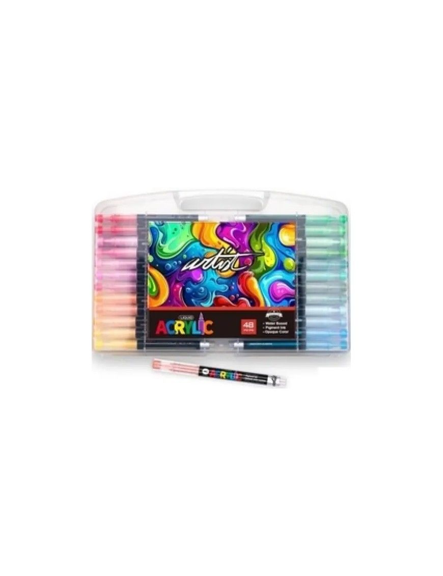 ESTUCHE MALETIN ACRILICOSREAL BRUSH 24 COL