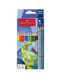 ESTUCHE PINTURAS FABER 10+3 DINOSAURIO