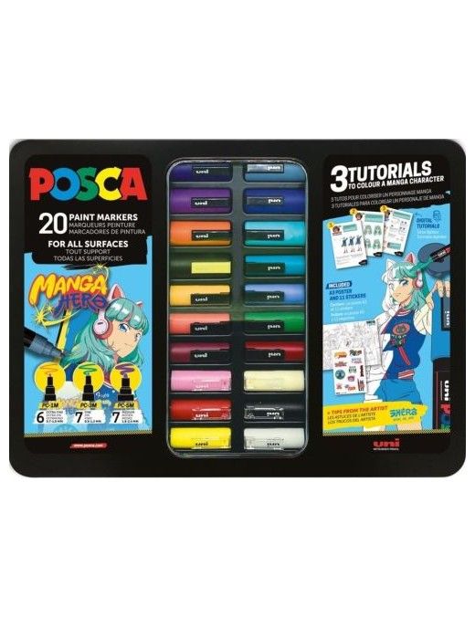 MALETIN METAL POSCA 20 MANGA