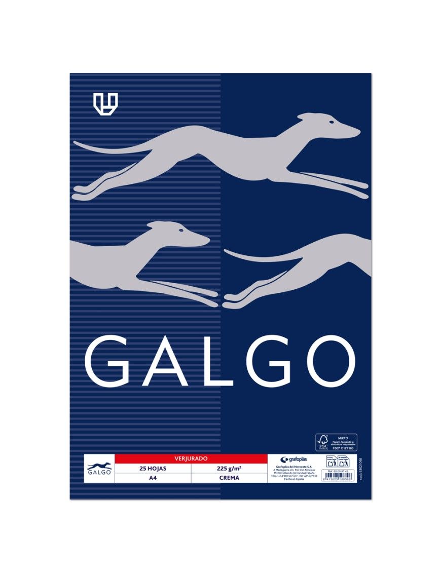 PAPEL VERJURADO CREMA A4 PAQ 225G