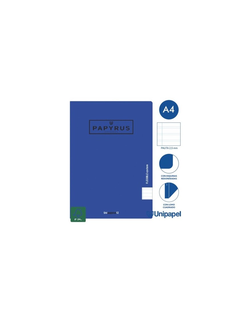 LIBRETA PAPYRUS A4 PAUTA 2,5 POLIPROPILENO