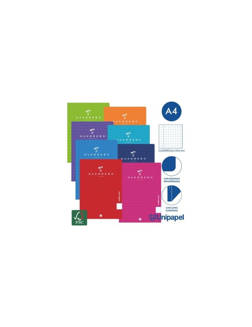 LIBRETA GRAPA GUERRERO A4 48 H 90 G PP 4X4