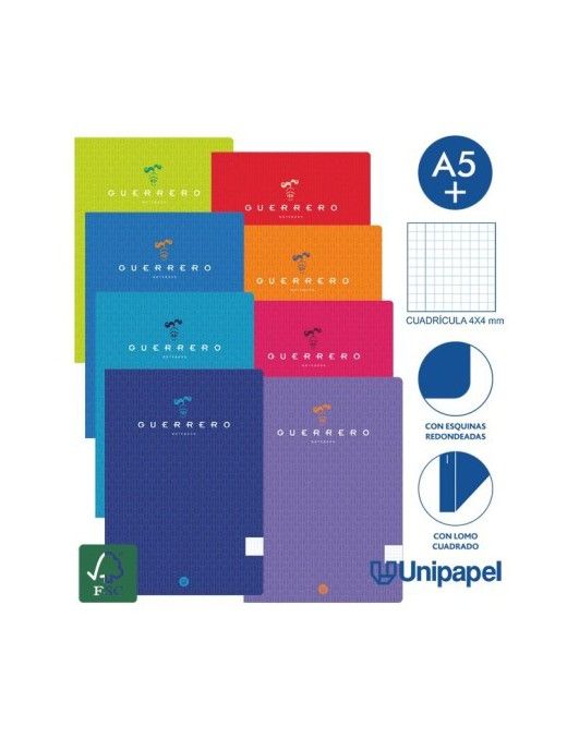 LIBRETA GRAPA GUERRERO A5 48H 90 TAPA BLANDA 4X4